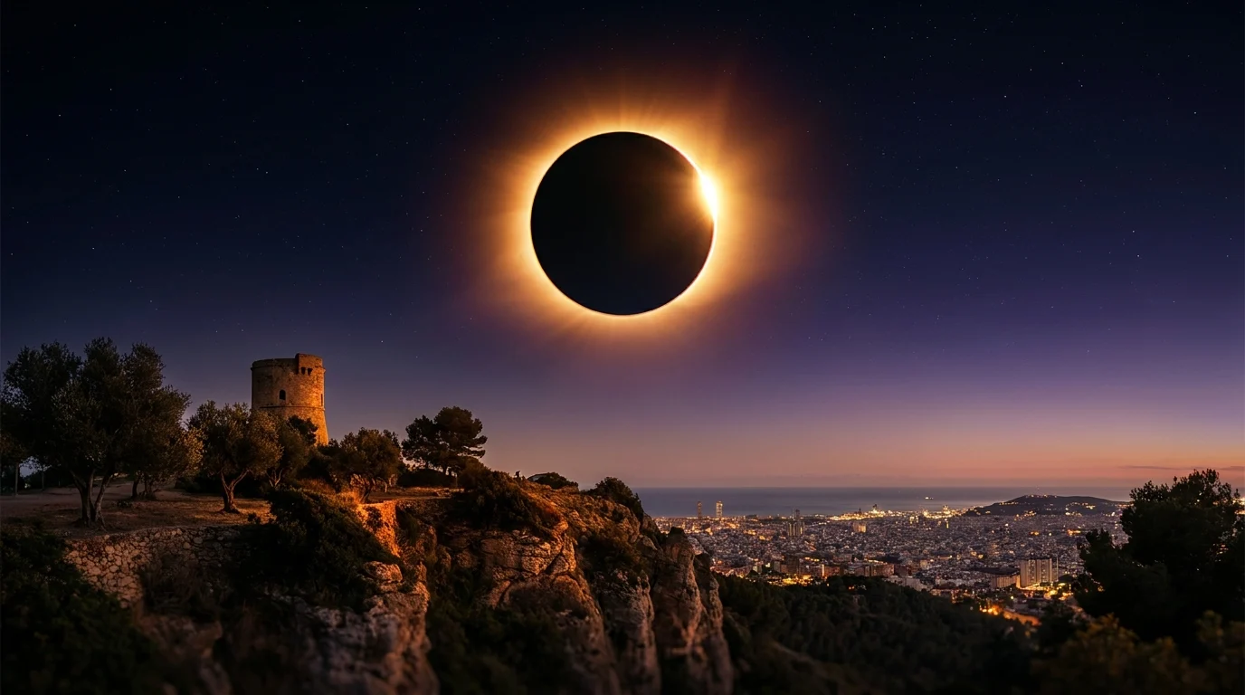 Eclipse 2026 en Barcelona: a qué hora y por qué te quedas a las puertas de la totalidad