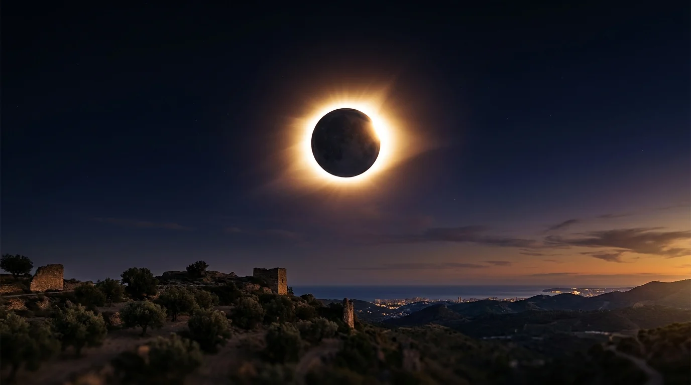 ¿Se verá el eclipse de 2026 en Málaga? Hora y porcentaje de parcialidad